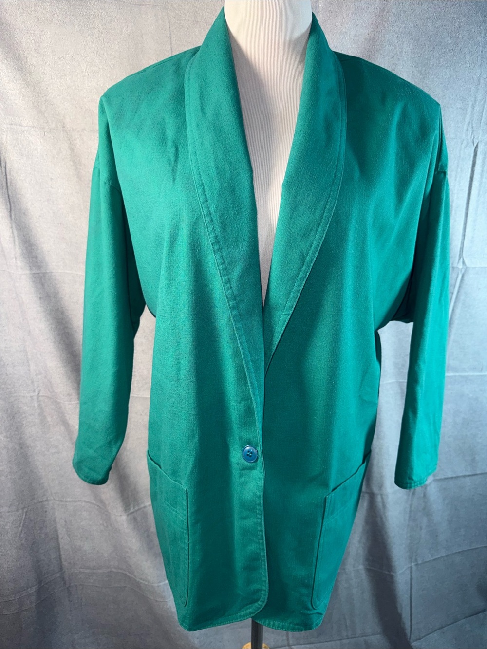 2281-Smith & Jones Women's Teal Open-Front Blazer Jacket
